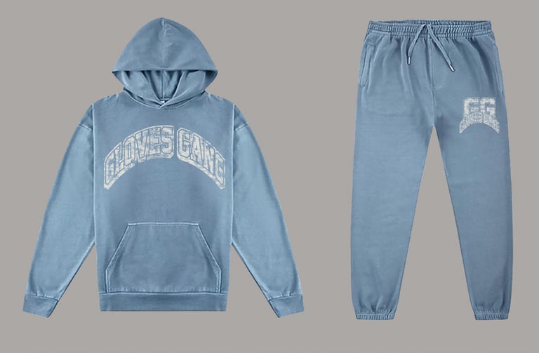 GLOVES GANG HEAVYWEIGHT SWEATSUIT (BLUE/WHITE)