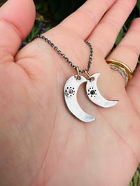 Image 10 of sapphire crescent moon necklace with pink sapphire