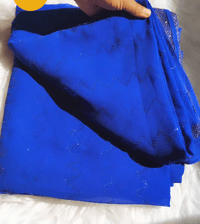 Image 3 of Blue Soft Georgette Saree With Siroski