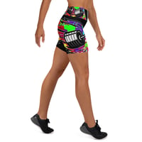 Image 2 of BOSSFITTED Black and Colorful Logo AOP Yoga Shorts