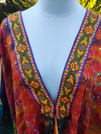 Image 14 of Wanderlust maxi dress Sari tie dye Red n Orange upto 8-18 uk