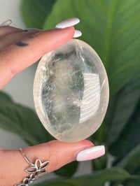 Image 2 of LIGHT HONEY RAINBOW OPTICAL CALCITE PALM STONES