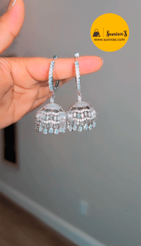 Image 3 of Shova_Cute American Diamond Pinjada Jhumka