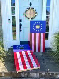 Image 3 of Brackish Wooder Cornhole Boards - Betsy Ross - Vertical - MT4038
