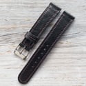 Black Chevre 40's Style Strap w/full stitching