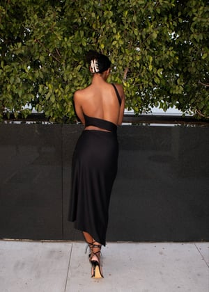 Image of Sarita Wrap Dress in Ebony [PREORDER]