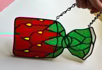 Image 3 of Stained glass strawberry candy Suncatcher