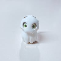 Image 2 of Gray And White Kitty With Skull Mask Ceramic Figurine 3 