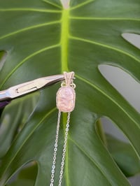 Image 2 of Silver Baroque Pearl Rectangle Crystal Necklace