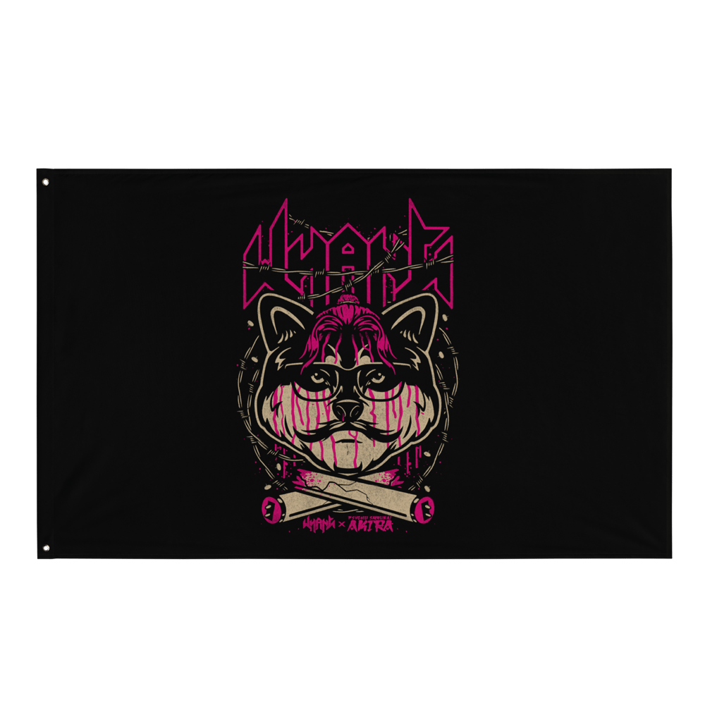 Image of WHANG X AKIRA - Tale of the Psycho Samurai flag pink