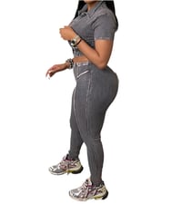 Image 4 of Casual Short Sleeve Crop Top