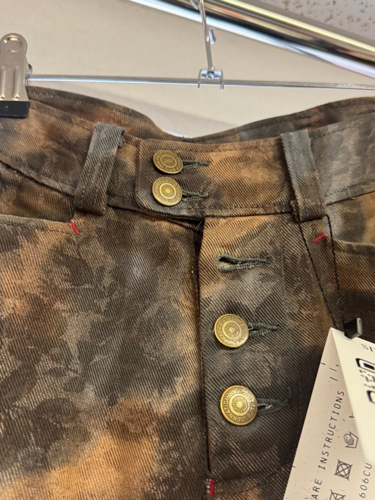 Image of Tornado Mart Jacquard Floral Flare Denim