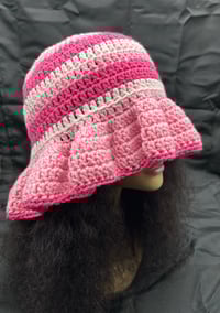 Image 2 of Barbie Pink Ruffle Bucket Hat - Large