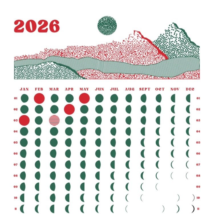 MOON CALENDAR 2026 – Calder Edition