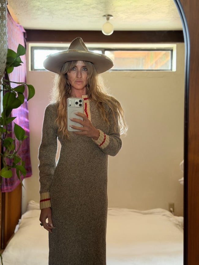 70s knit wool sweater dress