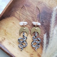 Lavender Crystal Snake Earrings 