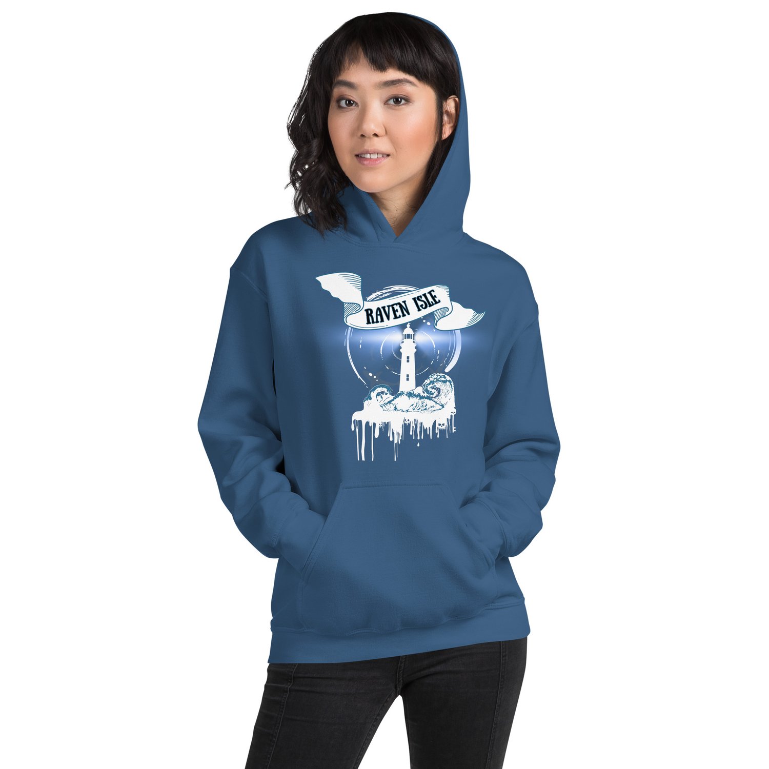 Image of Officially licensed does it hurt Raven Isle white Unisex Hoodie