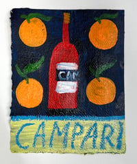 Little Campari on navy & pale yellow