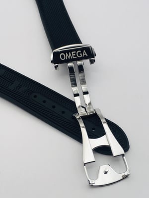 Image of 20mm-22mm black Nylon silicone Rubber Watch Strap Band,Omega seamaster Planet Ocean.