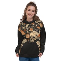 Image 1 of Mushroom Fungus Skull Goth Goblincore Punk Grunge Tough Unisex Hoodie