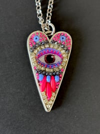 Image 1 of Mystic Eye Heart Necklace -  Pink with Neon