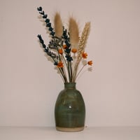 Image of Turquoise and iron lustre bud vase