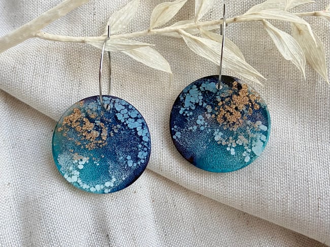 Mini Lunar Hoops - Dusty Blue & Sky Blue