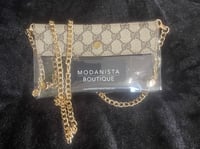 Image 2 of Upcycled Material From GG Handbags / Stadium Approved Clear Purse (Small)