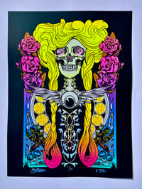 Image 1 of The Harvest Queen UV Reactive Silkscreen on Black n Grey