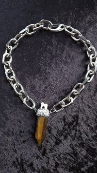 Image 2 of Tigers eye and fox tooth chunky necklace