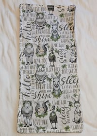 Image 1 of Farm Friends Bedtime burpcloth with Grey backing