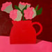 Image of Roses in a Red Jug