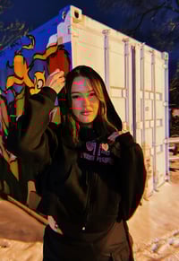 Image 3 of Cropped Women’s Hoodie (Black)