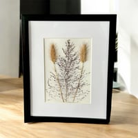Image 2 of Pink Muhly Grass And Rose Fountain Grass Seed Heads Wildflower Art In 8" X 10" Frame (Item# 2022078)
