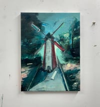 Image 2 of Painting / maleri / "ISLANDS BRYGGE – Malerdrømme og tankestreger – Minigolf" / 30x40 cm