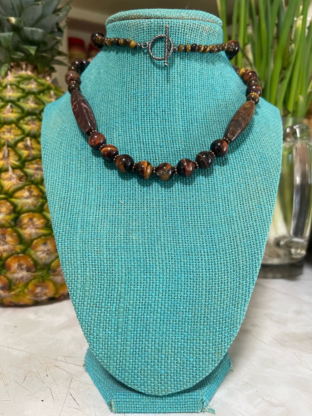 Tiger Eye and Jasper Necklace 