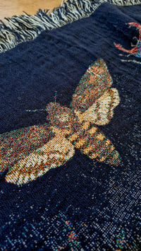 Image 7 of Woven Insect Halloween Blanket – Cotton Fringe Blanket