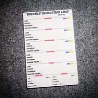 Weekly shooting line table