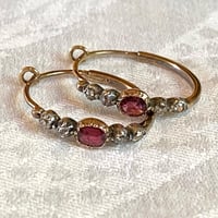 Image 1 of FRENCH DIAMOND AND RUBY EARRINGS