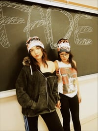 Image 2 of BUBBLE PRINT WHITE BEANIE 