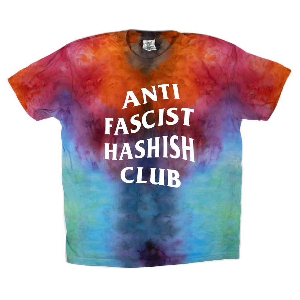 Image of 'ANTI FASCIST...' Dyed Graphic Tee