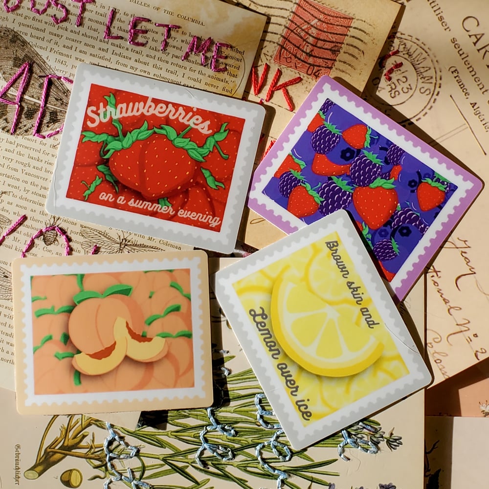 Image of Fruit Stamp Stickers