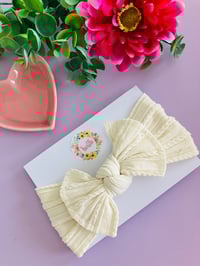 Image 1 of Ecru cable headwrap 
