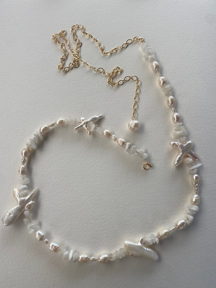 Image of White moonstone waist chain