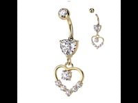 Image 1 of Heart Shape Dangle Belly Ring