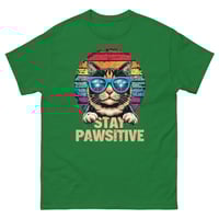 Image 12 of Stay Pawsitive Cat Shirt – Funny Retro Cat Graphic Unisex T-Shirt | Cute Positive Cat Lover Tee