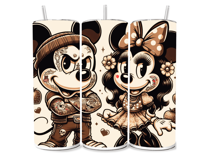 Image of 20 oz Mouse Tattoo Vintage Stainless Steel Insulated Tumbler 