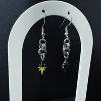 Image 1 of ‘Polaris’ Dainty Chainmail and star earrings 