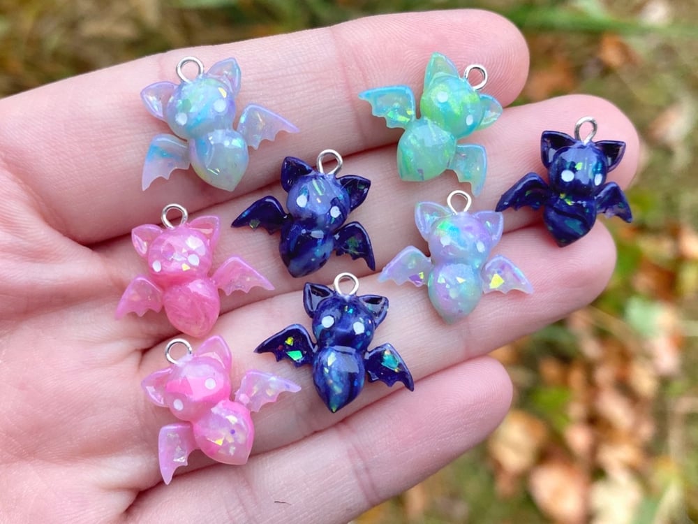 Image of Custom Opal Bat Earrings