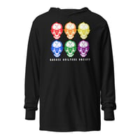 Image 1 of Rainbow sewing skulls Hooded long-sleeve tee